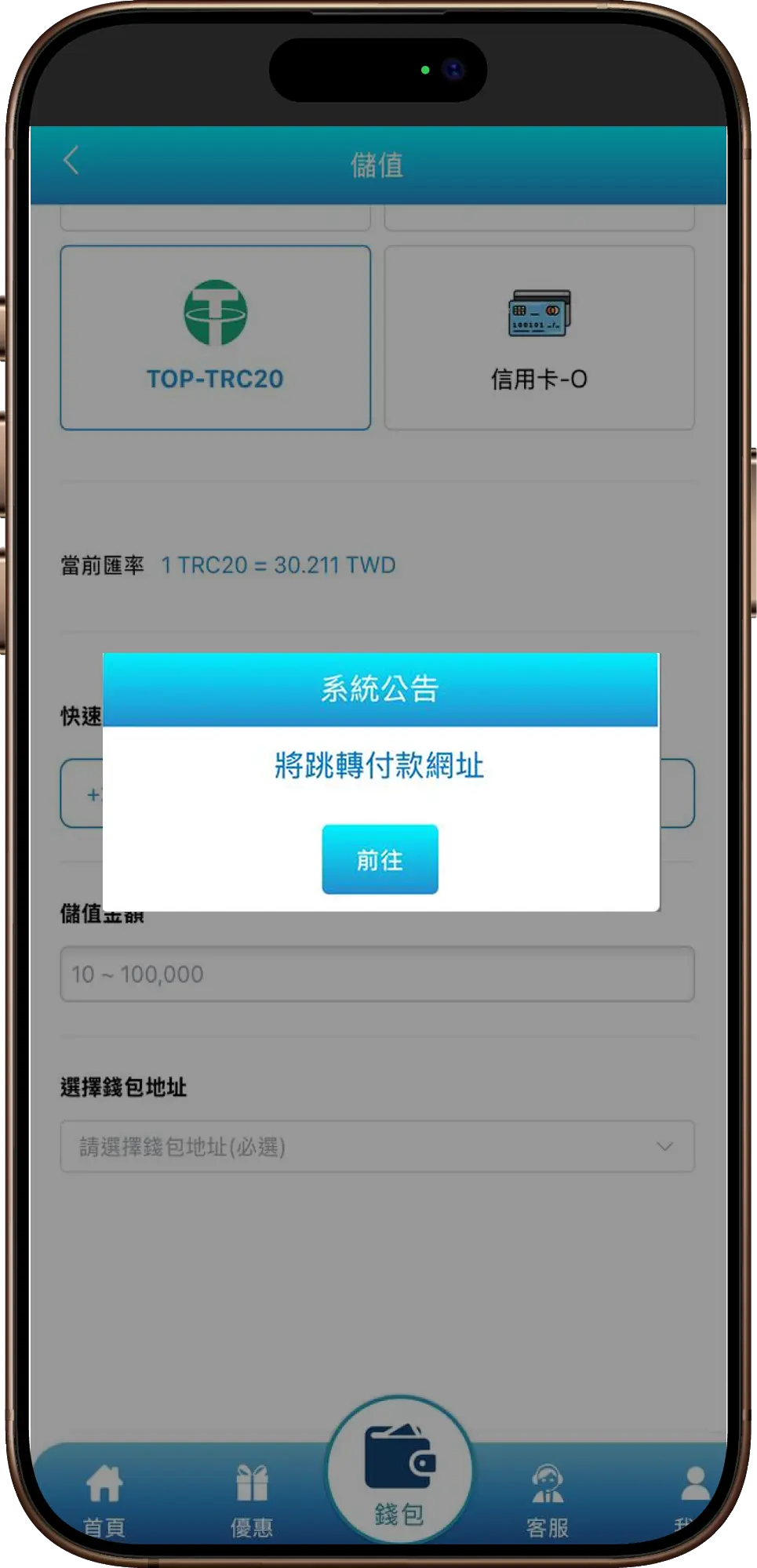 USDT儲值畫面3